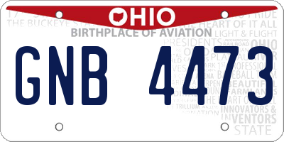 OH license plate GNB4473