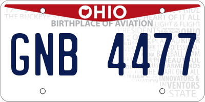 OH license plate GNB4477