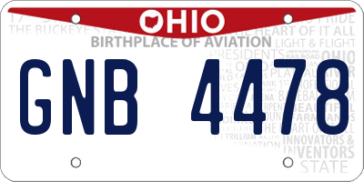 OH license plate GNB4478