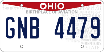 OH license plate GNB4479