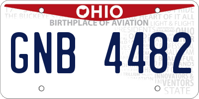 OH license plate GNB4482