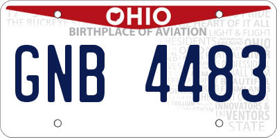 OH license plate GNB4483