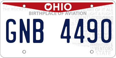 OH license plate GNB4490