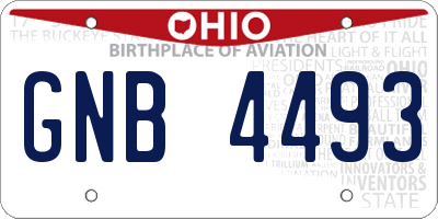 OH license plate GNB4493