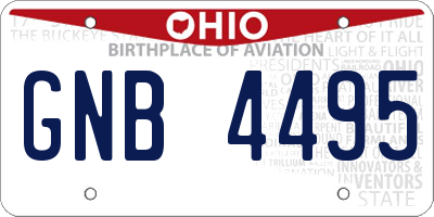 OH license plate GNB4495