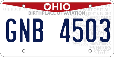 OH license plate GNB4503