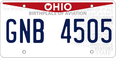 OH license plate GNB4505
