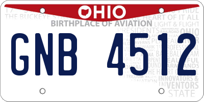 OH license plate GNB4512