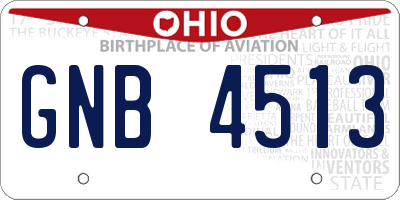 OH license plate GNB4513