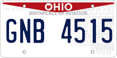 OH license plate GNB4515