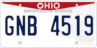 OH license plate GNB4519