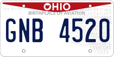 OH license plate GNB4520