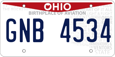 OH license plate GNB4534