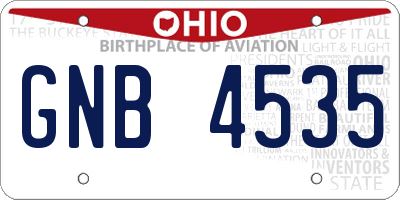 OH license plate GNB4535