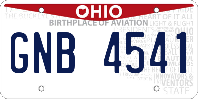 OH license plate GNB4541