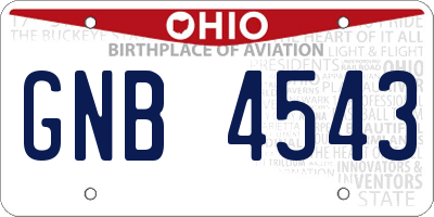 OH license plate GNB4543