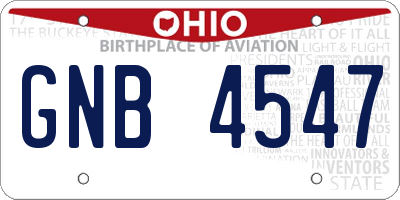 OH license plate GNB4547