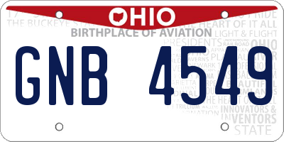 OH license plate GNB4549