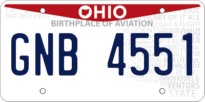 OH license plate GNB4551