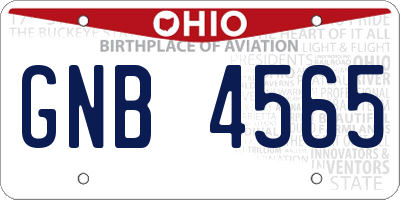 OH license plate GNB4565