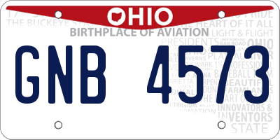 OH license plate GNB4573