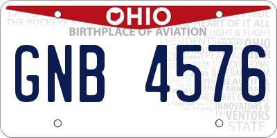 OH license plate GNB4576