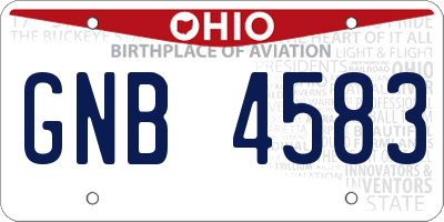 OH license plate GNB4583