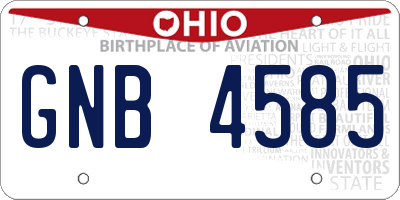 OH license plate GNB4585