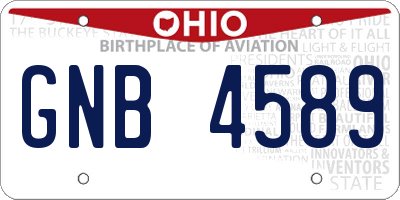 OH license plate GNB4589