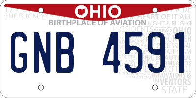 OH license plate GNB4591