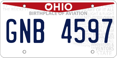 OH license plate GNB4597