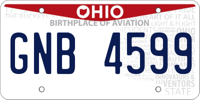 OH license plate GNB4599