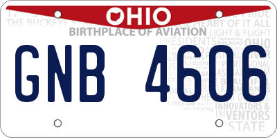 OH license plate GNB4606
