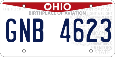 OH license plate GNB4623