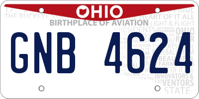 OH license plate GNB4624