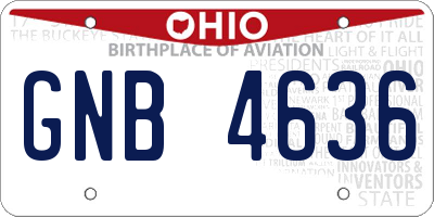 OH license plate GNB4636