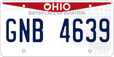 OH license plate GNB4639