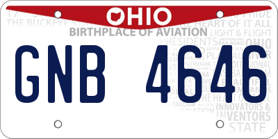 OH license plate GNB4646