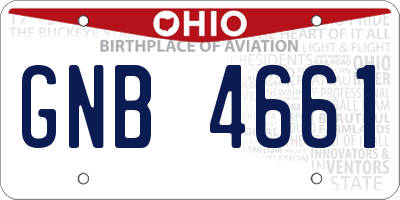 OH license plate GNB4661