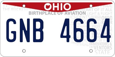 OH license plate GNB4664