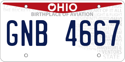 OH license plate GNB4667