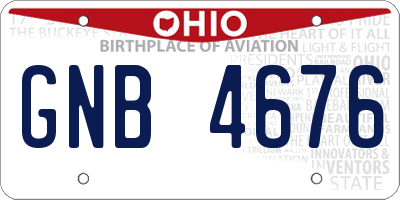 OH license plate GNB4676
