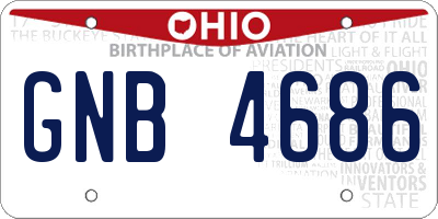 OH license plate GNB4686