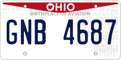 OH license plate GNB4687