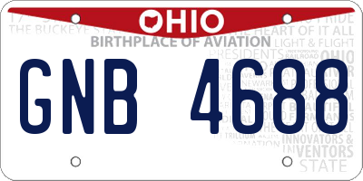 OH license plate GNB4688
