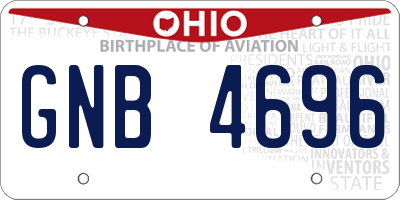 OH license plate GNB4696