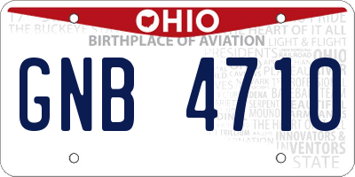 OH license plate GNB4710