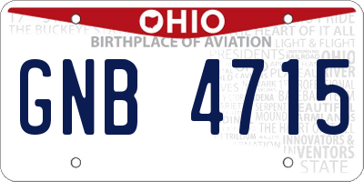OH license plate GNB4715