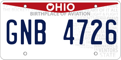 OH license plate GNB4726