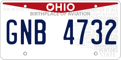 OH license plate GNB4732